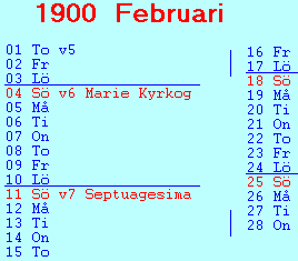 Egon Bosveds datakalender 1500-2100